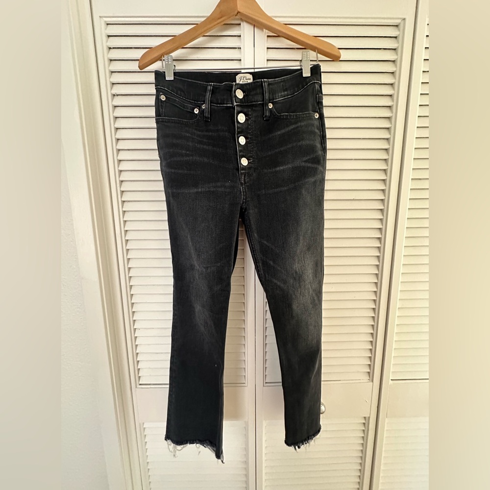 J. Crew Black High Rise Button-Fly Jeans